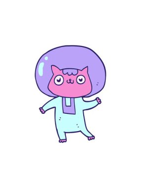 Yıldız patlaması etkisi çizgi film uzay çağı kedisinin animasyonu