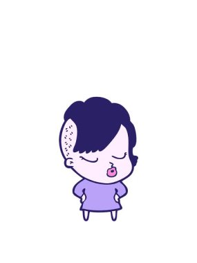 Çizgi filmin zıplama hareketli animasyonu. Güzel hippi kız.