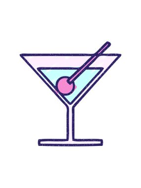 Cocktail Tebeşir Çiziminin basınçlı animasyonu