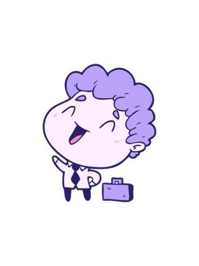 Tatlı karikatür işadamının canlandırması.