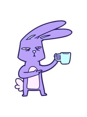 Kahveli çizgi film tavşanının hareketli animasyonu