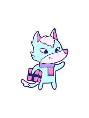 Dost canlısı çizgi film Noel Kurdu 'nun dönen hareket animasyonu