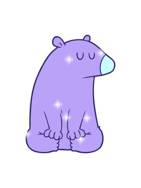 Ayı çizgi film karakterinin parıltı etkisi