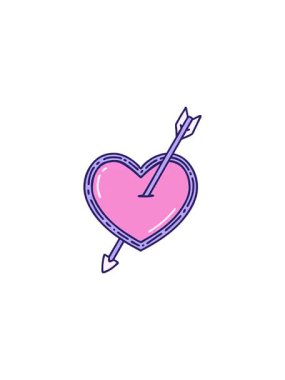 Bir ok ve kalbin ikonik dövme çiziminin gösterişli satış animasyonu