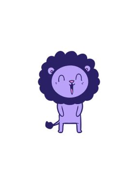 Gülen aslan çizgi filminin gösterişli satış animasyonu