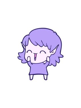 Çizgi filmdeki elf kızı canlandırması.