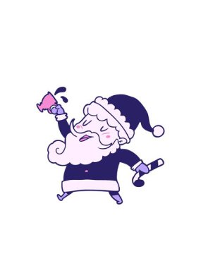 Sıcak kakaolu çizgi film Noel Baba 'nın yanıp sönen radyal çizgileri.