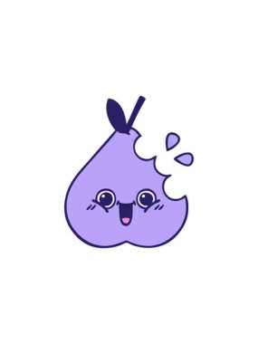 Yeşil armut tasarımının sevimli çizgi filminin gösterişli satış animasyonu