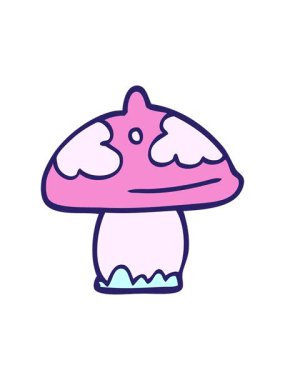 Çizgi film mantar tasarımının animasyonunu salla ve durdur