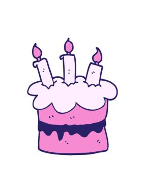 karikatür karikatür doğum günü pastasının animasyonunu durdurup duraklat