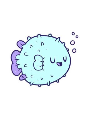 çizgi film kirpi balığının pixelize etkisi