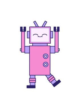 Bir robot resminin karikatürünün efekt animasyonunu göster