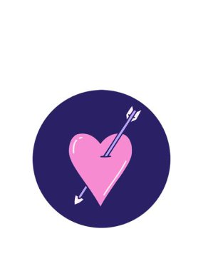 Bir ok ve kalbin ikonik dövme tarzının yükseliş ve yüzme animasyonu