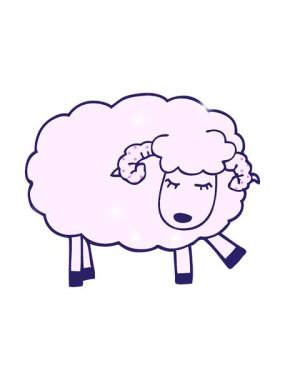 Çizgi film animasyonunun ışıltılı etkisi Sevimli koyunlar