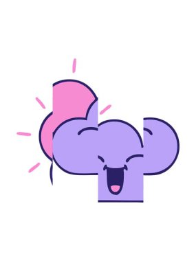 Fırtına bulutu ve güneşin tatlı karikatürünü bölme hareketi