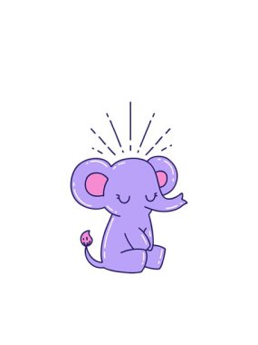 Yanıp sönen radyal çizgiler dövme stili şirin bir filin canlandırmasının canlandırması