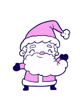 Noel Baba 'nın neşeli çizgi filminin neon ışık efekti animasyonu