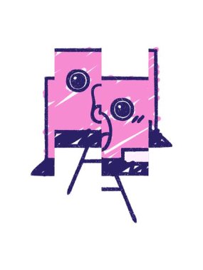 Karatahta Tebeşir Çiziminin bölünmüş hareket animasyonu