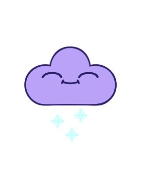 Mutlu bir kar bulutunun sevimli çizgi filminin dikkat çekici animasyonu