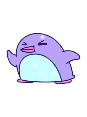 Çizgi film animasyonunun ışıltılı etkisi sevimli penguen karalama kawaii