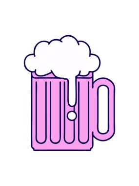 Bir bira tankardının ikonik dövme tarzının neon ışık efekti animasyonu