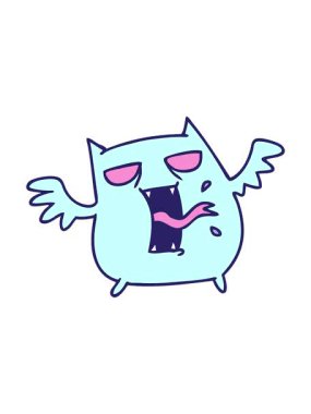 Şirin, korkunç kawaii yarasasının serbest çekim hareketli çizgi filmi.