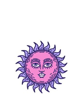 Yüzü dövmeli güneşin hareketli animasyonu