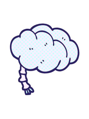 Çizgi roman tarzı çizgi film beyninin titreşimli hareketi