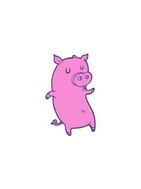 Komik çizgi film domuzunun bölünme efekti