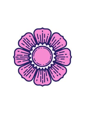 Dövme stili dekoratif çiçeğin yıldız patlaması etkisi animasyonu