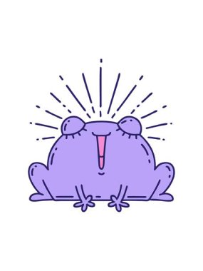 Geleneksel dövme stili mutlu kurbağanın hareketli canlandırması