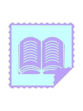 Açık bir kitabın çıkartma çizgi filminin dönen hareket animasyonu