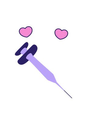 Tıbbi şırınganın dönen kalp animasyonu