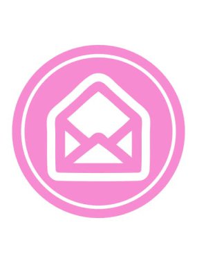 zarf harfi dairesel simgesinin basınçlı canlandırması