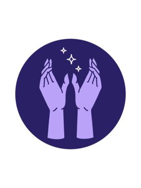 İkonik dövme stili mistik ellerin hareketli animasyonu