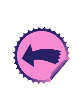 Dairesel kabuk soyma etiketinin yıldız patlaması etkisi çizgi film oku