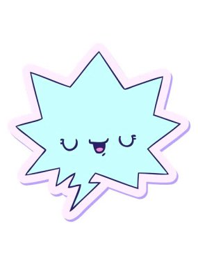 Mutlu çizgi film ifadesinin konuşma kabarcığı etiketli hareketli animasyonu