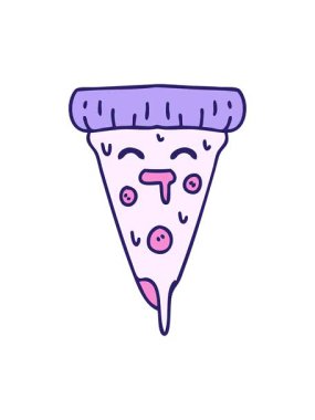 Erimiş peynirli pizza diliminin animasyonunu bob ve duraklat