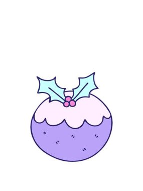 Karikatür çizilmiş Noel pudinginin animasyonunu uzatıyorum.