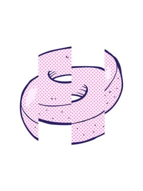 Bir çizgi film donutunun bölünmüş hareket animasyonu