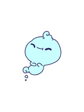 Kawaii korkunç hayaletinin serbest satış animasyonu.