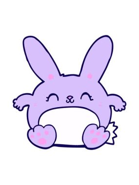 Komik tavşanın neon ışık efekti animasyonu