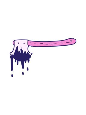 Kanlı baltanın hareketli animasyonu.