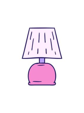 Yatağın kenarındaki lambanın çizilmiş karikatürünün hareketli animasyonu