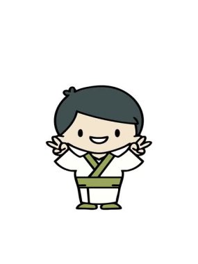 Japon adamın geleneksel kıyafetlerle kutlama hareketinin hareketli animasyonu