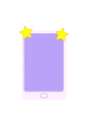 dönen yıldızlar tablet bilgisayarın düz renk çiziminin animasyonu