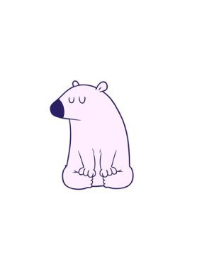 Bir kutup ayısı çizgi filminin yatay titreşimli animasyonu