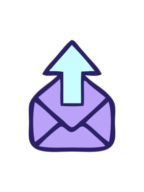 Oklu şirin bir zarfın animasyonunu salla ve durdur