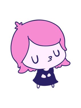 Çizgi film çizimi Kawaii kızın hareketli animasyonu