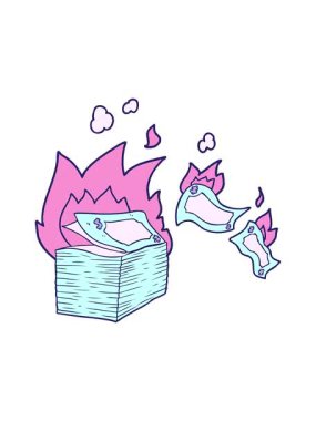 Yanan para çizgi filminin hareketli animasyonu